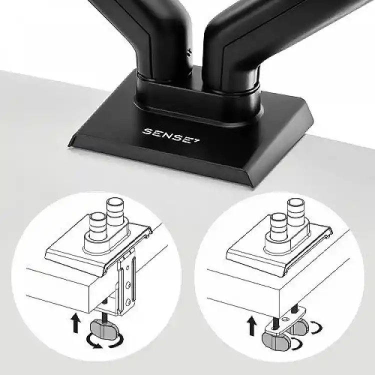 SENSE7 HANG DOUBLE Επιτραπέζια Βάση για 2 Οθόνες 17"-32", VESA 75x75/100x100mm