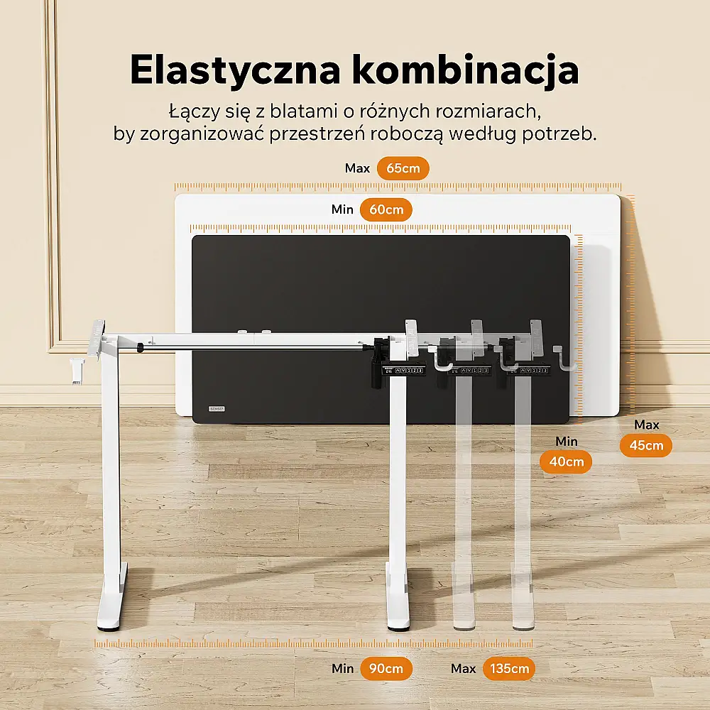 SENSE7 Rama Biurka elektrycznego light biała