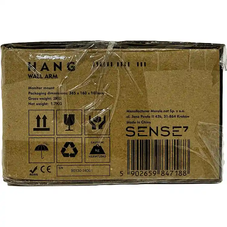 SENSE7 Hang Wall Arm Βραχίονας Τοίχου για Οθόνη 17"-32", VESA 75x75mm