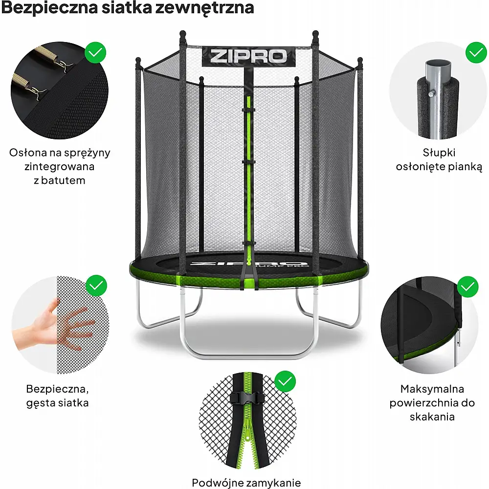Trampolina ogrodowa Zipro Jump Pro OUT z siatką zewnętrzną 4FT 127cm + Mata Celnościowa
