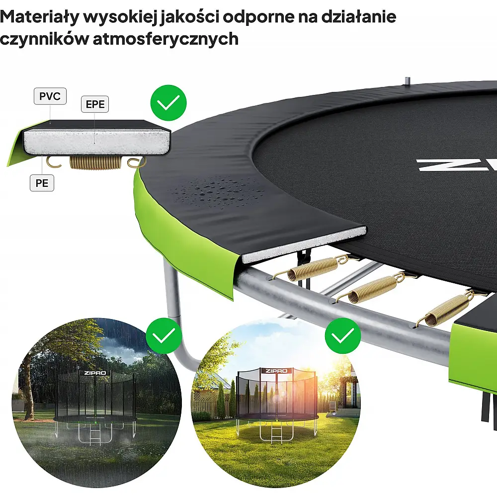 Trampolina ogrodowa Zipro Jump Pro OUT z siatką zewnętrzną 4FT 127cm + Mata Celnościowa