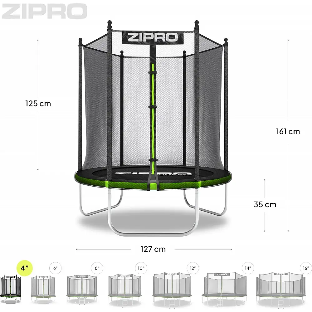Trampolina ogrodowa Zipro Jump Pro OUT z siatką zewnętrzną 4FT 127cm + Mata Celnościowa