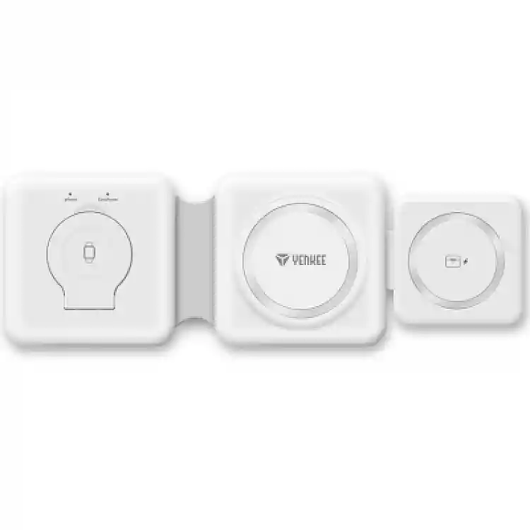 YENKEE YAC 5330 3v1 Ασύρματος Φορτιστής με Συμβατότητα Magsafe, Λευκός