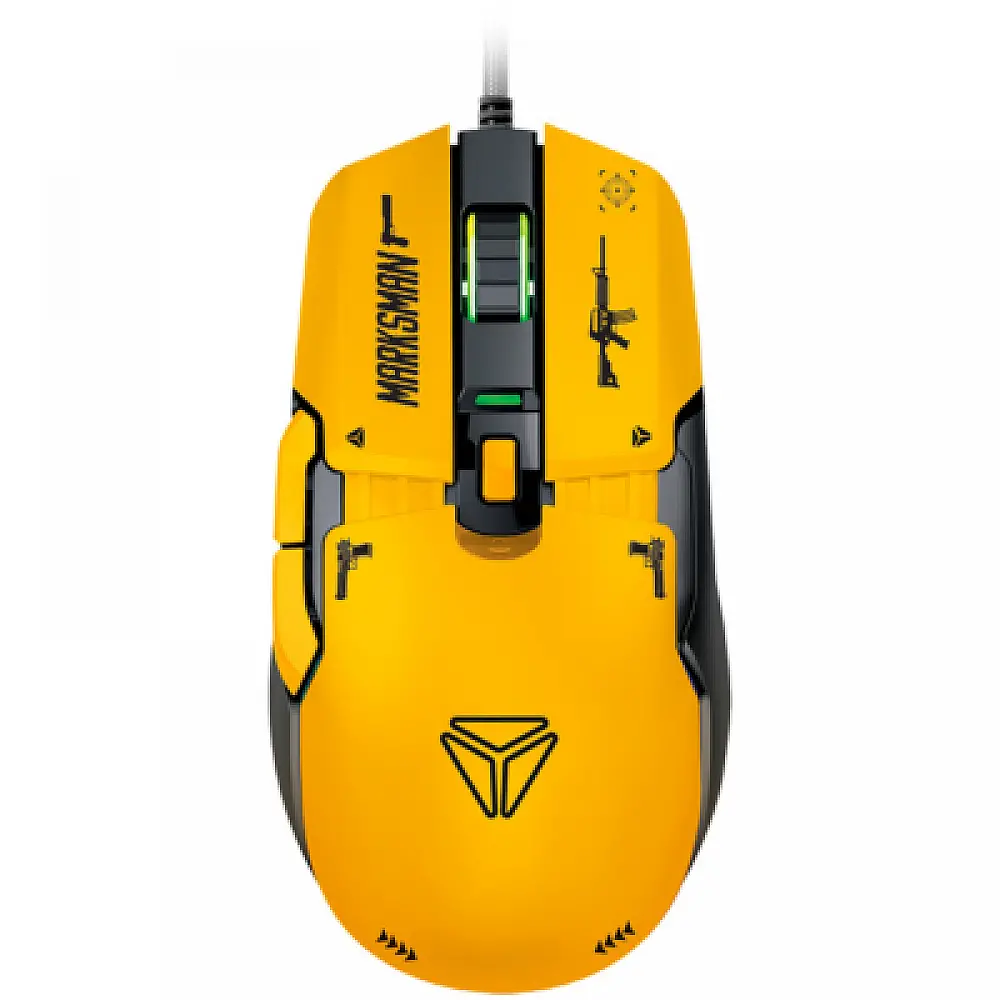 YENKEE YMS 3600YW MARKSMAN Modular Gaming Ποντίκι με 6 Ρυθμιζόμενα Πλήκτρα και RGB, Κίτρινο