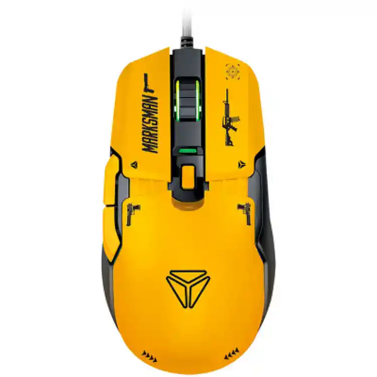YENKEE YMS 3600YW MARKSMAN Modular Gaming Ποντίκι με 6 Ρυθμιζόμενα Πλήκτρα και RGB, Κίτρινο