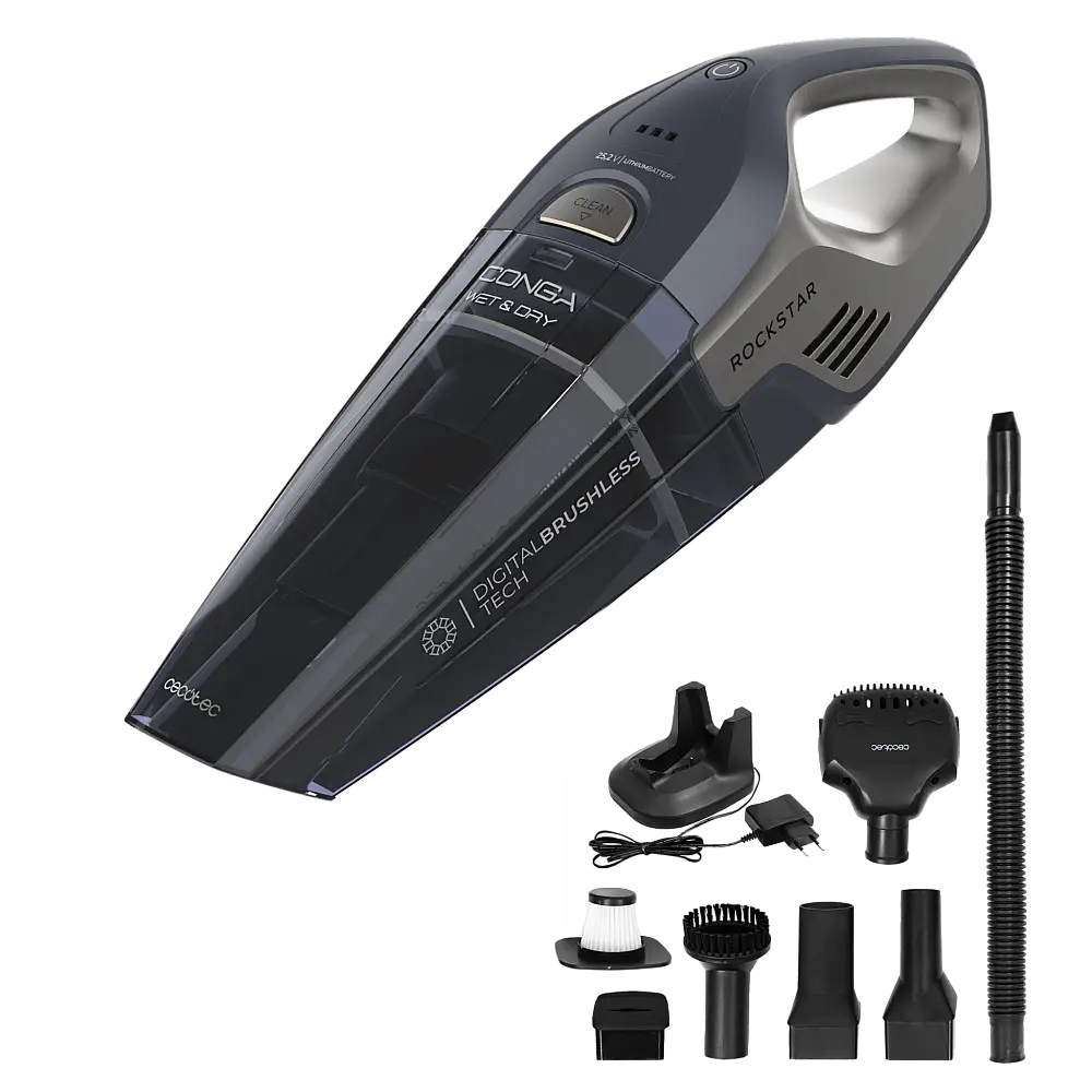 Cecotec Σκουπάκι Conga Rockstar 25,2V για κατοικίδια BLDC 25,2V - Για στερεά και υγρά, με δοχείο 500 ml, κατάλληλη για όλες τις επιφάνειες. CEC-115420