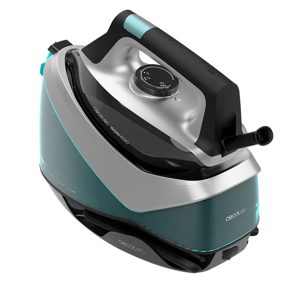 Cecotec Σύστημα Σιδερώματος με Ατμό IronHero H-2800 (2800 W) με Κεραμική Πλάκα Turbo Slide και Συνεχής Ατμός 135 g/min Τεχνολογία I-Pump, Ακρίβεια Μύτης, Έλεγχος Θερμοκρασίας, Σύστημα Αποσβέσεως Άλατος Cyclo Clean, Αυτόματη Απενεργοποίηση Smart Auto Off.