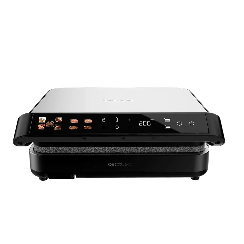 Cecotec Τοστιέρα - Γκριλ Rock'nGrill 2000W PerfectCook με Αποσπώμενες Πλάκες RockStone Κατάλληλες για Πλυντήριο Πιάτων και Άνοιγμα έως 105º CEC-112897
