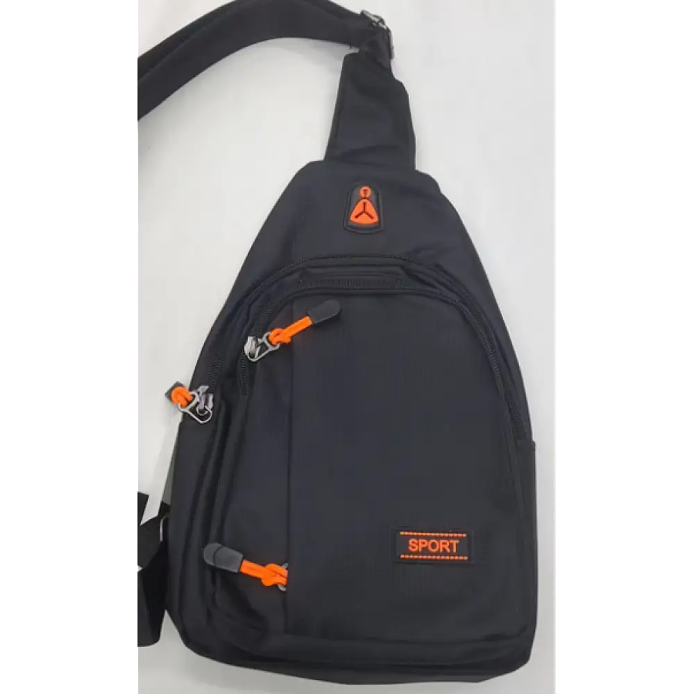 Verk Group Τσαντάκι Στήθους – Μέσης WAIST BAG 9672 (200) Sport Μαύρο με Πορτοκαλί Λεπτομέρειες 5907451385807