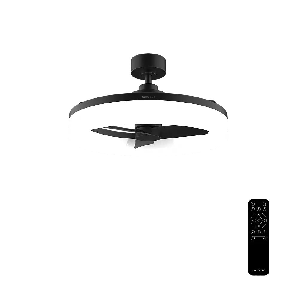 Cecotec Ανεμιστήρας Οροφής EnergySilence LampAero 770 LightDesign με Φωτισμό LED, Κινητήρα DC 25W, Τηλεχειριστήριο, Χρονοδιακόπτη και 6 Ταχύτητες CEC-123447