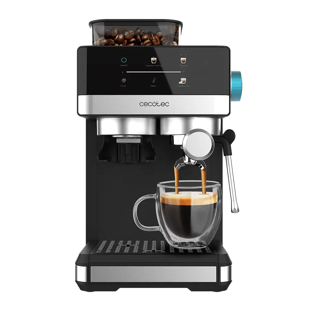 Cecotec Καφετιέρα Espresso Power Espresso 20 Grind με 1350W, 20 Bar, Δοχείο 1.7L, Ρυθμιζόμενη Άλεση CEC-108984