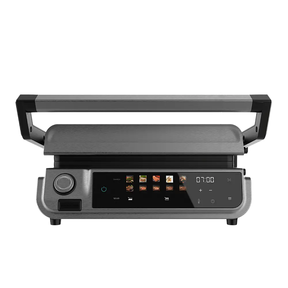 Cecotec Ηλεκτρική Γκριλιέρα Rock'nGrill 2000 Smash PerfectCook 2000W με Αφαιρούμενες Πλάκες και με αισθητήρα θερμοκρασίας, τεχνολογία smokeless, λειτουργία smash, αφαιρούμενες και αναστρέψιμες πλάκες RockStone κατάλληλες για πλυντήριο πιάτων και άνοιγμα