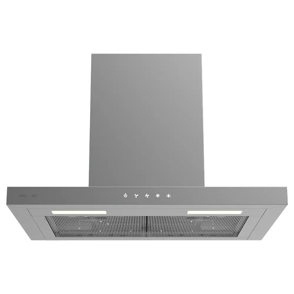 Cecotec Απορροφητήρας Bolero Flux TT 604000 Inox A++ Εξαγωγέας καπνού "T" 60cm, 393m³/h, 3 ταχύτητες, SS Touch Control, Ανοξείδωτο, Ενεργειακή Κλάση A++, DC Μοτέρ, Led φωτισμός, Φίλτρα Αλουμινίου & Άνθρακα. CEC-110297