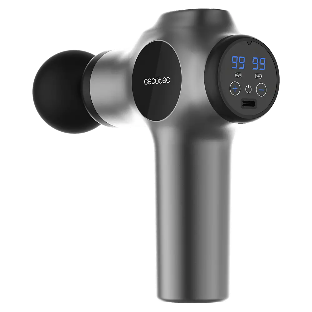 Cecotec Πιστόλι Μασάζ SkinCare με 99 επίπεδα έντασης, 4 κεφαλές, Ελαφρύ και συμπαγές, με θήκη αποθήκευσης. CEC-116295