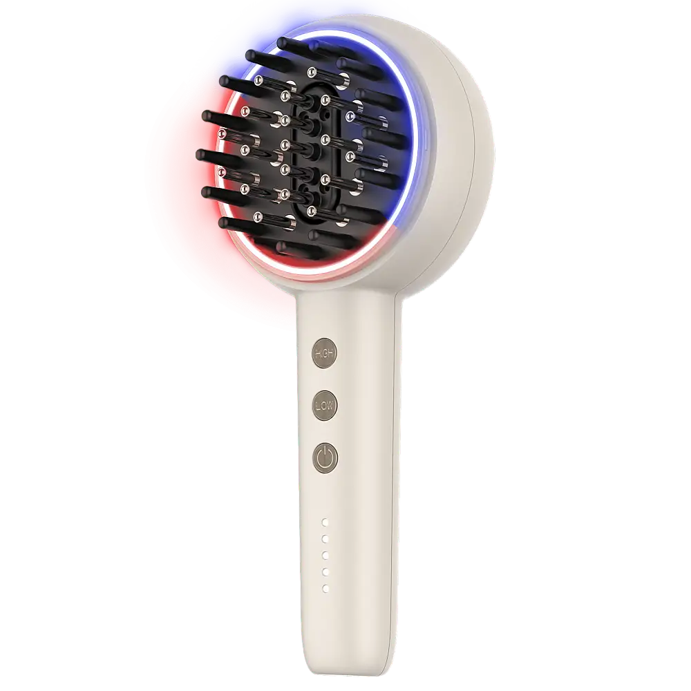 Cecotec Βούρτσα Αποκατάστασης Μαλλιών με EMS Μικρορεύματα Revitalize TotalCare, Κόκκινο και Μπλε LED, Εφαρμογέας Ορού και 5 Επίπεδα Έντασης, Θρέφει, Συσφίγγει και Ενδυναμώνει τα Μαλλιά από τη Ρίζα CEC-116309