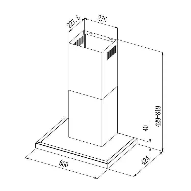 CECOTEC Απορροφητήρας Κουζίνας Bolero Flux TT 604400 Black A++ Τύπου Τ 60cm με 413,3m³/h, Αισθητήριο Αφής, BLDC Motor, Booster, Χειρονομιακό Έλεγχο και Φίλτρα Άνθρακα CEC-110299