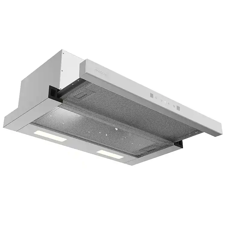 CECOTEC Τηλεσκοπικός Απορροφητήρας 70 εκ., Bolero Flux TLT 704400 Glass White A+++ 431,2 m³/h, Λευκός Γυάλινος, Inox, DC Motor, Touch Control, Booster, με Φίλτρα Άνθρακα για Ανακυκλοφορία CEC-110287