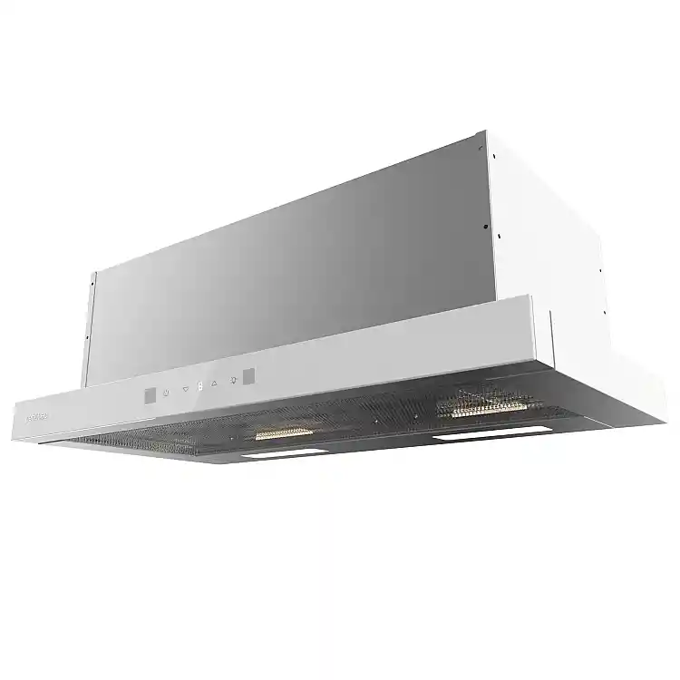 CECOTEC Τηλεσκοπικός Απορροφητήρας 70 εκ., Bolero Flux TLT 704400 Glass White A+++ 431,2 m³/h, Λευκός Γυάλινος, Inox, DC Motor, Touch Control, Booster, με Φίλτρα Άνθρακα για Ανακυκλοφορία CEC-110287