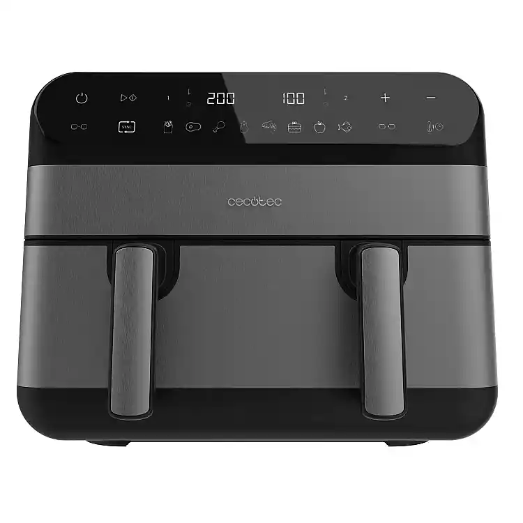 CECOTEC Ψηφιακή Φριτέζα Αέρος 9L Advance 9000 Full Inox 2800W με Κινητό Διαχωριστικό και Διπλό Καλάθι CEC-109141
