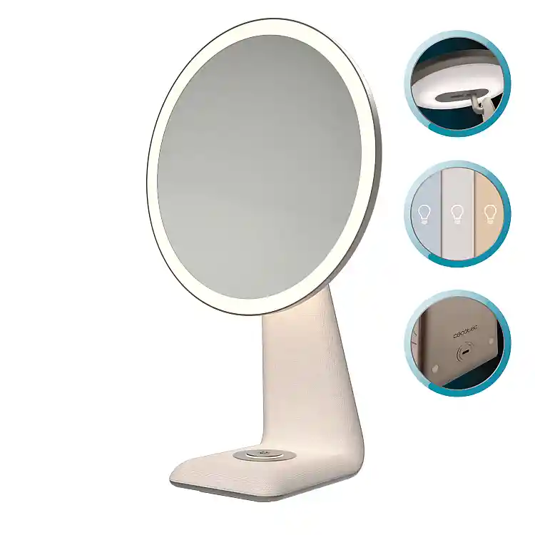 CECOTEC Καθρέφτης Μακιγιάζ Επαναφορτιζόμενος FaceCare με Ενσωματωμένο Φως και 3 Εντάσεις Φωτισμού CEC-122544