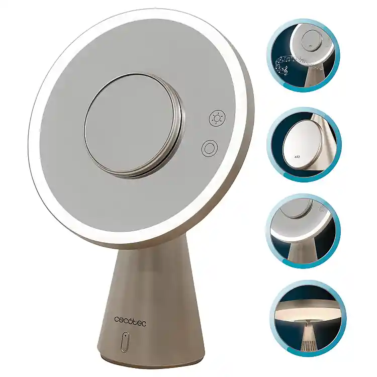 CECOTEC Καθρέφτης Μακιγιάζ LED Επαναφορτιζόμενος FaceCare Mirror&Sound με Ηχείο και Μεγεθυντικό Φακό CEC-122545