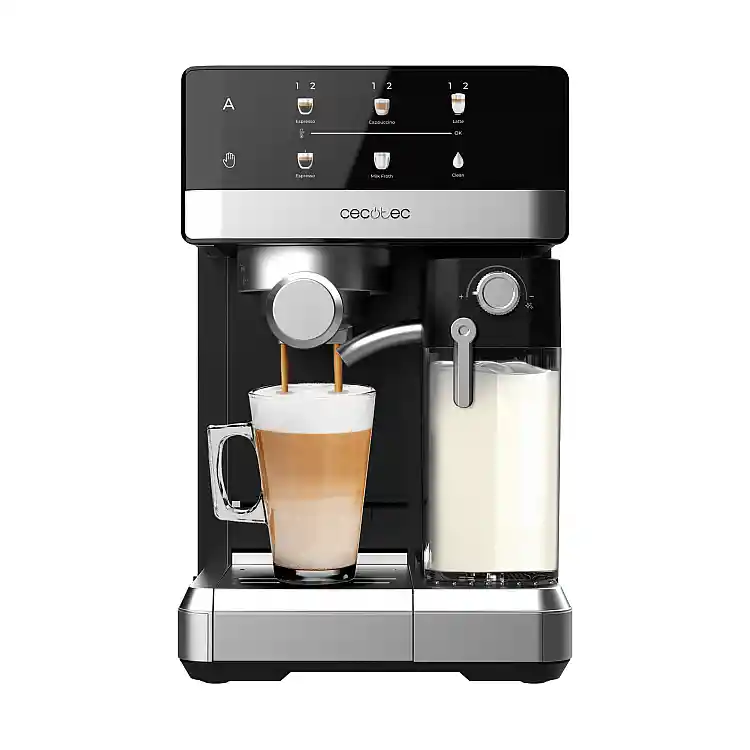 CECOTEC Ημιαυτόματη Καφετιέρα Espresso Power Espresso 20 Touch & Cream με Οθόνη Αφής και Δοχείο Γάλακτος CEC-A90-120163