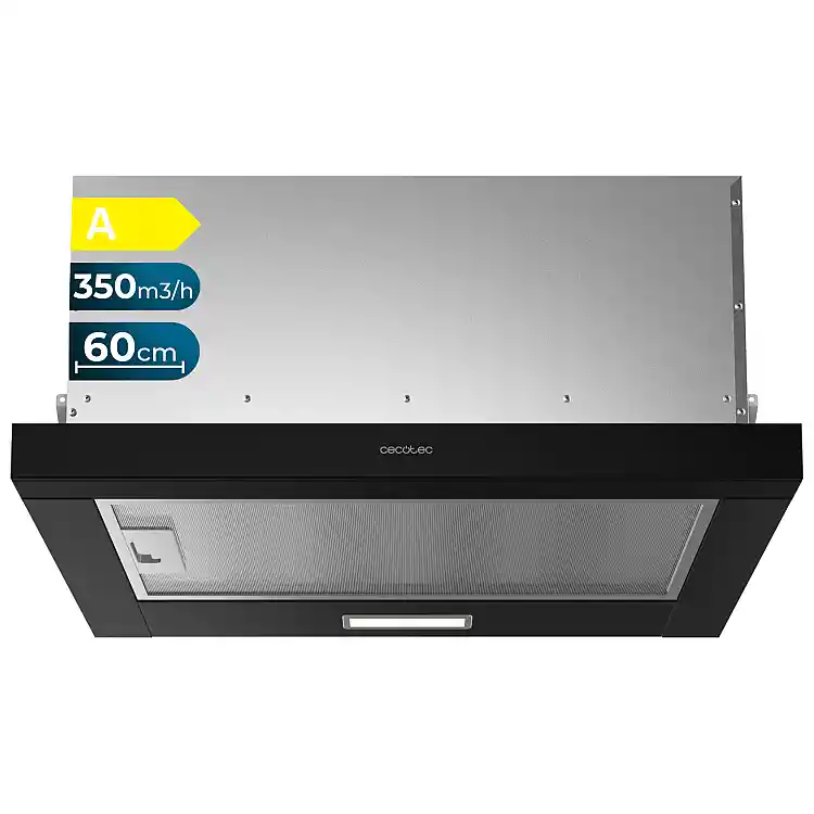 CECOTEC Τηλεσκοπικός Απορροφητήρας 60cm Bolero Flux TLM 603500 Μαύρος 350m³/h CEC-02860
