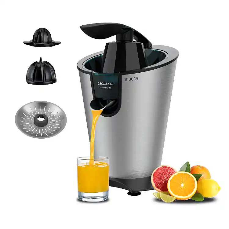CECOTEC Ηλεκτρικός Αποχυμωτής με Βραχίονα EssentialVita PowerFresh 1000 Inox , 1000W, Ανοξείδωτο Σώμα & Φίλτρο, 2 Αποσπώμενοι Κώνοι CEC-03889