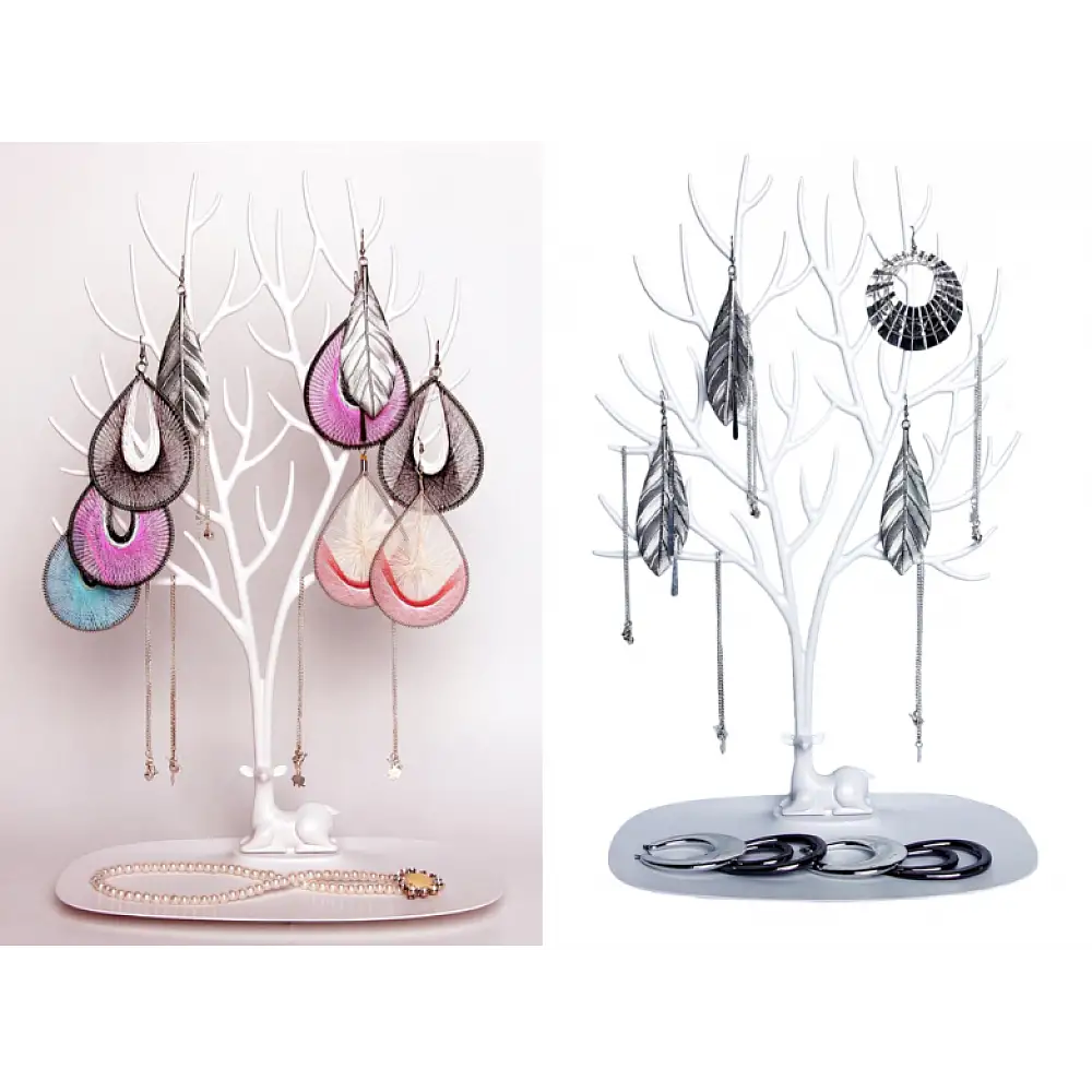 Βάση Κοσμημάτων - Οργανωτής για Βραχιόλια και Σκουλαρίκια σε Σχήμα Δέντρου Ελαφιού Λευκό 5907451355312 VERK GROUP