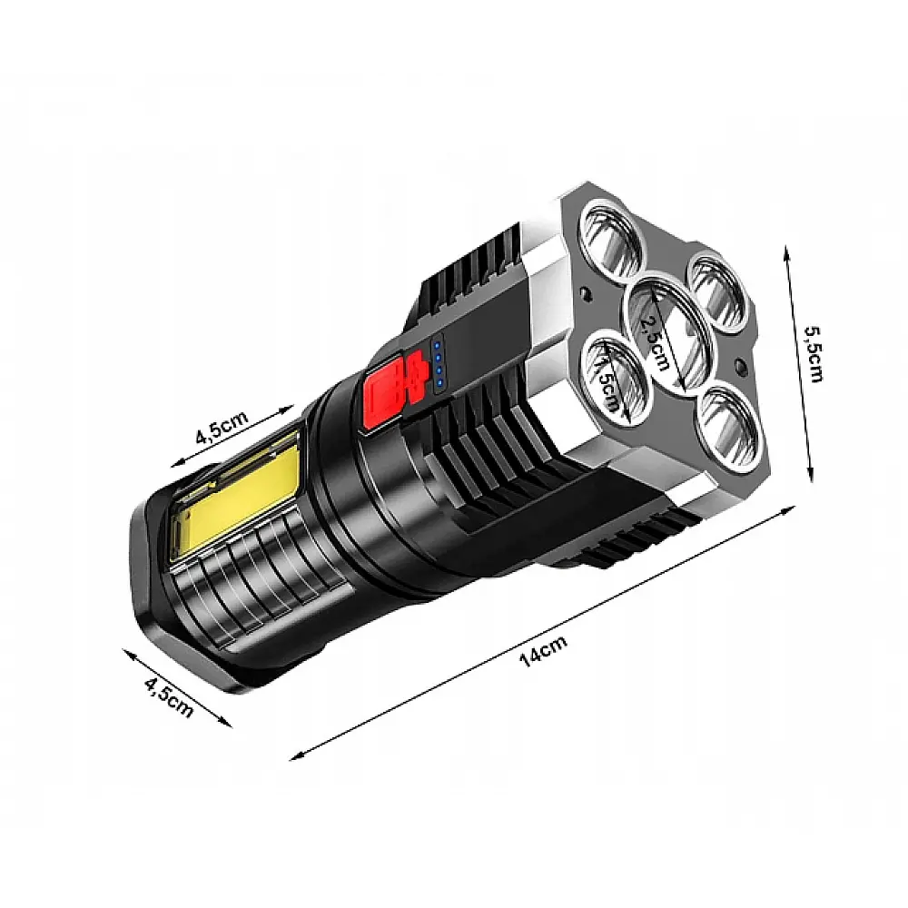 Επαναφορτιζόμενος Φακός Προβολέας LED με USB 5907451353561 VERK GROUP