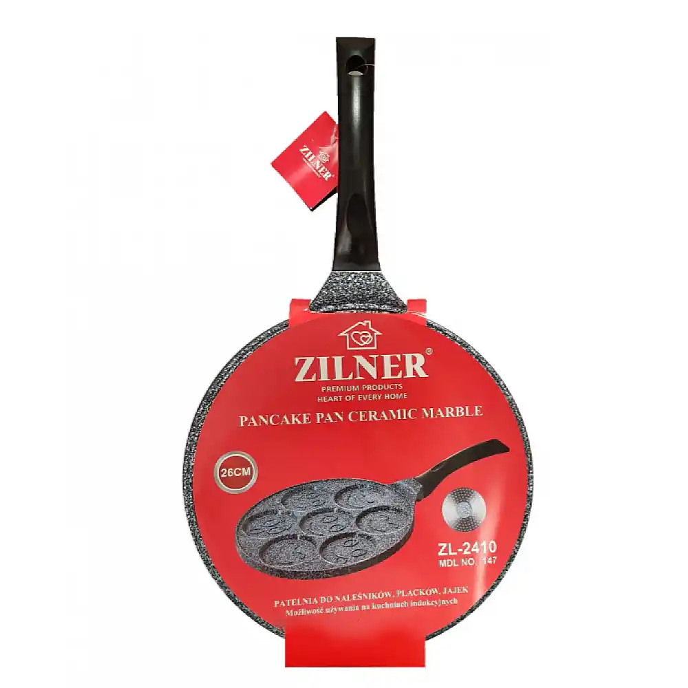 Τηγάνι για Κρέπες με 7 φόρμες 26 cm Γκρι ZILNER ZL-2410