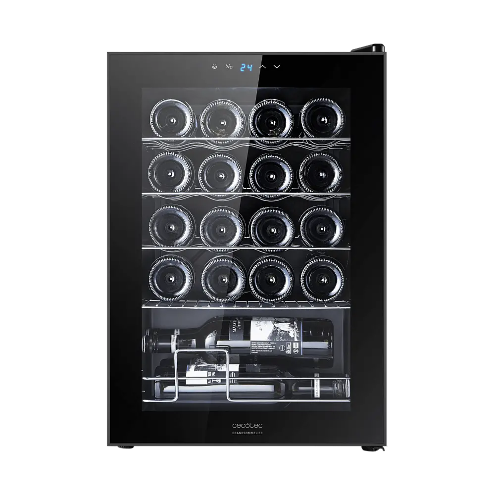 CECOTEC  Συντηρητής Κρασιών Bolero GrandSommelier 2050 με Συμπιεστή, Χωρητικότητα 20 Φιαλών, Ρυθμιζόμενη Θερμοκρασία 5-18ºC και Οθόνη Αφής Ελέγχου  CEC-00122