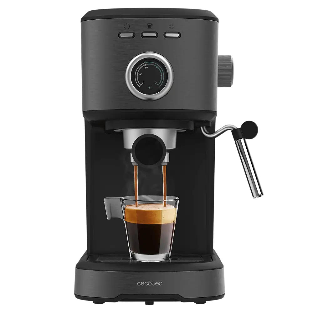 CECOTEC  Καφετιέρα Espresso Power 20 Pecan Steel, Ψηφιακή με 20 Bar και Ρυθμιζόμενο Ατμοποιητή  CEC-00275