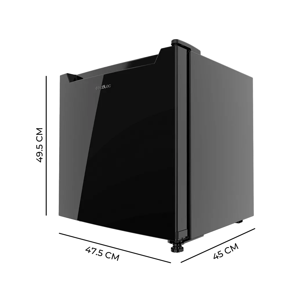 CECOTEC  Μίνι Ψυγείο Bolero CoolMarket TT 31 Dual Black Glass E - Μετατρέψιμο σε Καταψύκτη, Μαύρη Γυάλινη Πόρτα, Έλεγχος Θερμοκρασίας, Χωρητικότητα 31 Λίτρα, Διαστάσεις 49.6x47.4 εκ.  CEC-01976