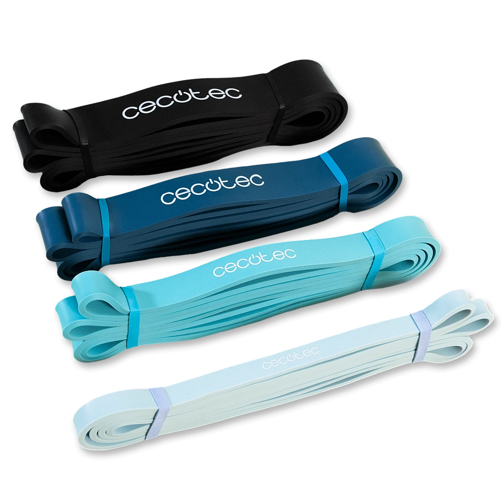 CECOTEC  Σετ DrumFit Power Band: 4 Ελαστικές Ταινίες Αντίστασης 15-60 Kg με Τσάντα Μεταφοράς  CEC-07126