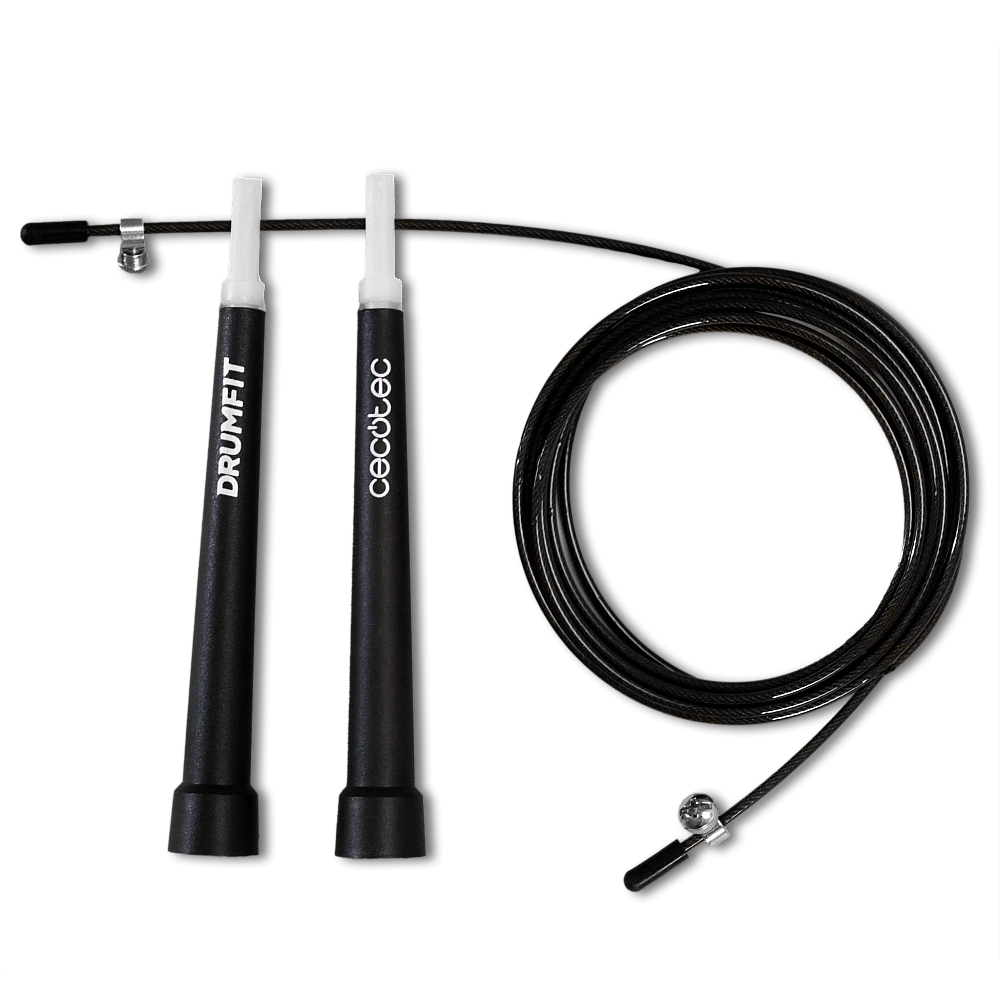 CECOTEC  Επαγγελματικό Σχοινάκι DrumFit Speed Rope από Ατσάλι με Εργονομικές Λαβές για Προπονήσεις Υψηλής Έντασης, Ρυθμιζόμενο, 300 εκ. με Σύστημα SmoothBearing 360º  CEC-07130