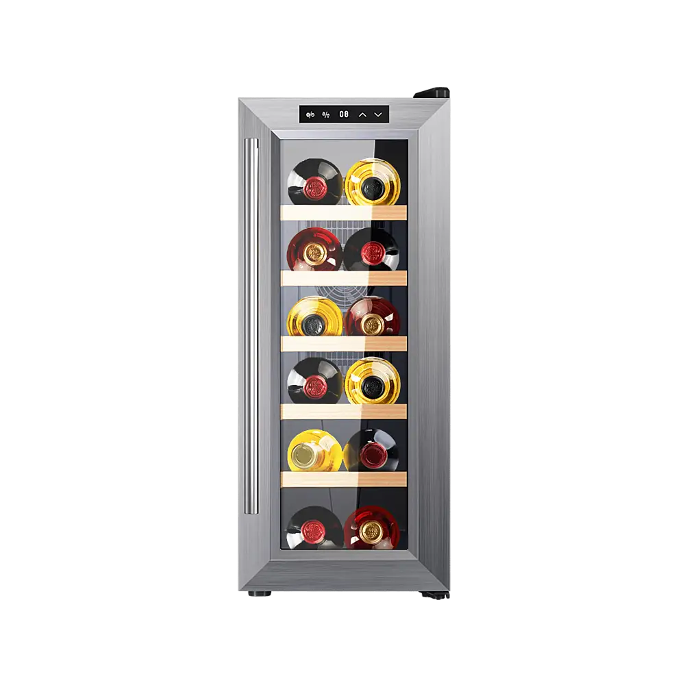 CECOTEC  Συντηρητής Κρασιών Bolero GrandSommelier 1270 CoolWood  Χωρητικότητα 12 Φιαλών και Θερμοηλεκτρική Ψύξη, Ρυθμιζόμενη Θερμοκρασία και Εσωτερικό LED Φωτισμό  CEC-100099