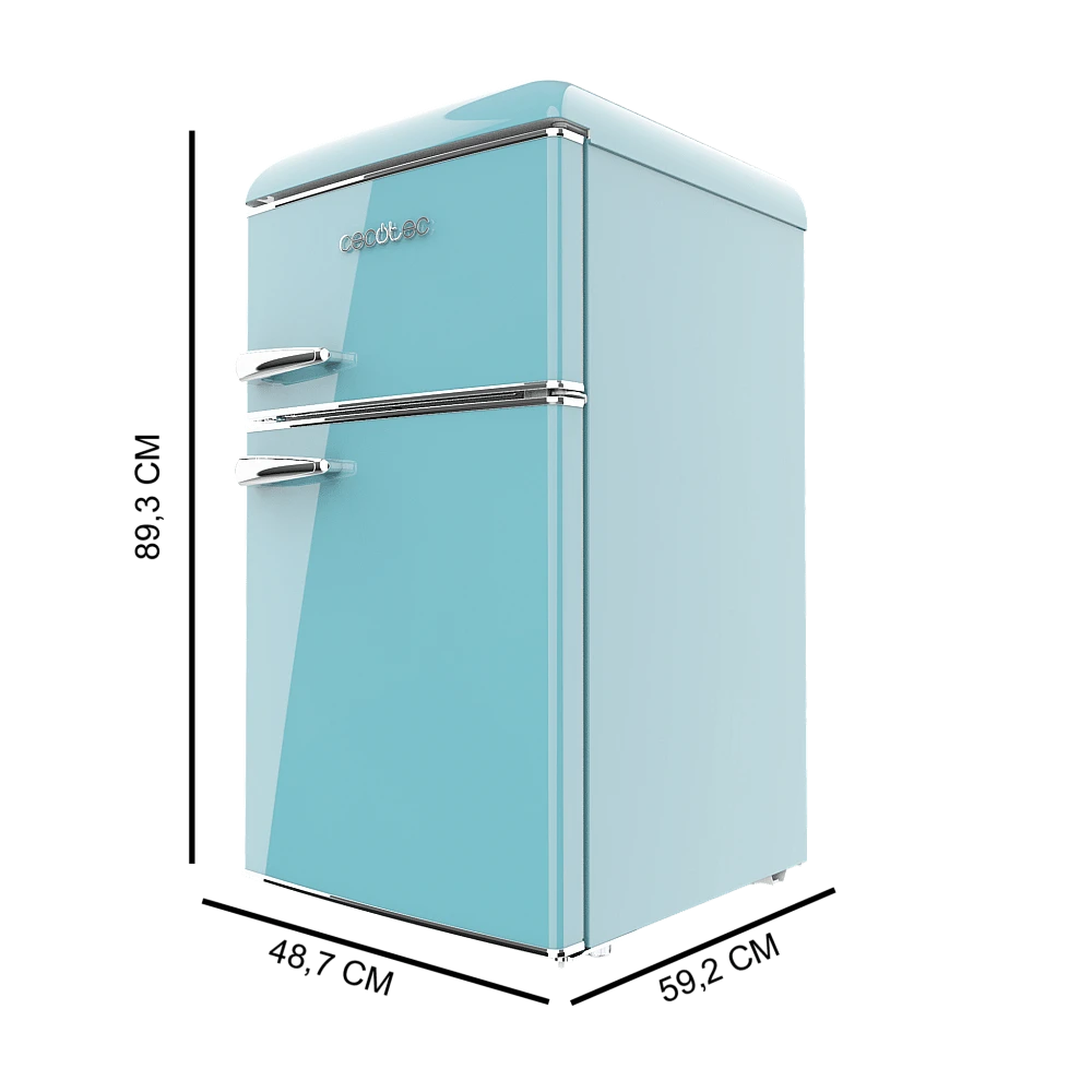 CECOTEC Μίνι Ρετρό Ψυγείο Bolero CoolMarket 2D Origin 86L Μπλε, Διπλής Πόρτας, 89,3x48,7cm, Ενεργειακή Κλάση E, LED Φωτισμός, Χρωμιωμένη Λαβή CEC-01898 CECOTEC Μίνι Ρετρό Ψυγείο Bolero CoolMarket 2D Origin 86L Μπλε, Διπλής Πόρτας, 89,3x48,7cm, Ενεργειακή Κλάση E, LED Φωτισμός, Χρωμιωμένη Λαβή CEC-01898