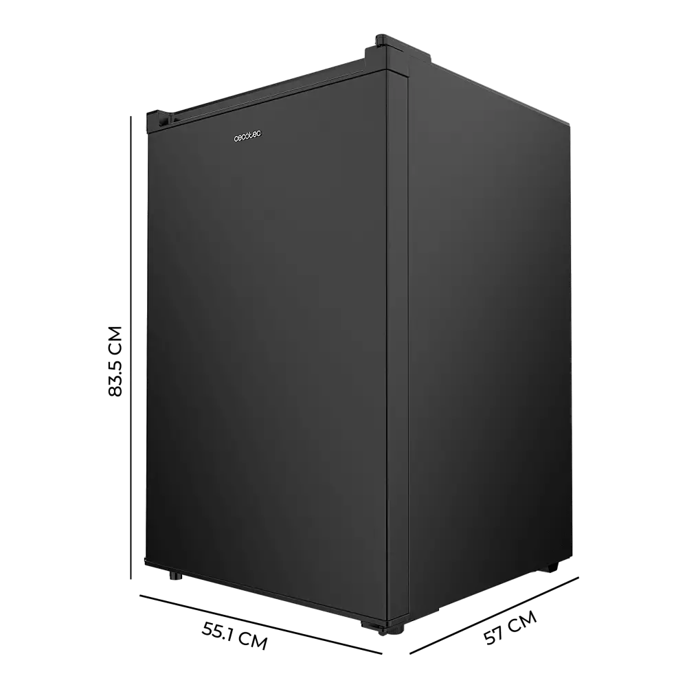 CECOTEC  Μαύρο Μίνι Ψυγείο Bolero CoolMarket TT 133 L, 83,5 εκ. ύψος, 55,1 εκ. πλάτος, 133L, Ενεργειακή Κλάση E, Crisper Box, Εσωτερικός Φωτισμός LED, Λειτουργία Απόψυξης, Μηχανικός Έλεγχος Θερμοκρασίας  CEC-01941