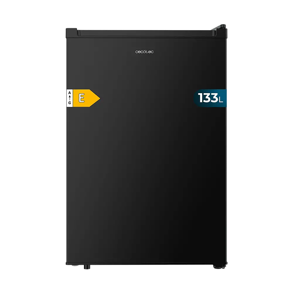 CECOTEC  Μαύρο Μίνι Ψυγείο Bolero CoolMarket TT 133 L, 83,5 εκ. ύψος, 55,1 εκ. πλάτος, 133L, Ενεργειακή Κλάση E, Crisper Box, Εσωτερικός Φωτισμός LED, Λειτουργία Απόψυξης, Μηχανικός Έλεγχος Θερμοκρασίας  CEC-01941