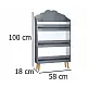 Atmosphera  Γκρι Ράφι Αποθήκευσης - 3 Επίπεδα 58 x 18 x 100 εκ.  127154B