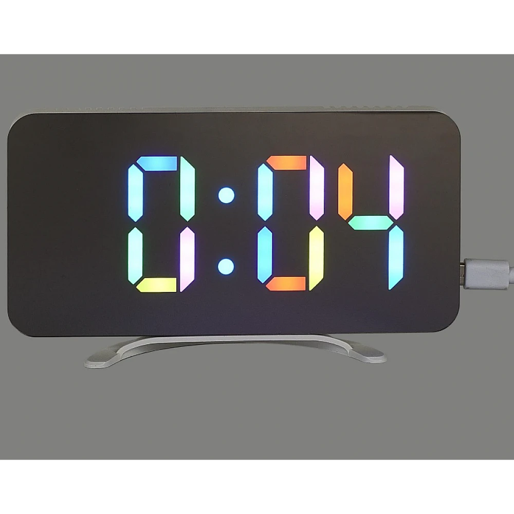 Ρολόι Ξυπνητήρι με Οθόνη LED  καθρέφτη RGB  15,8 x 1,3 x 7,8 cm HT0122 Be Mix