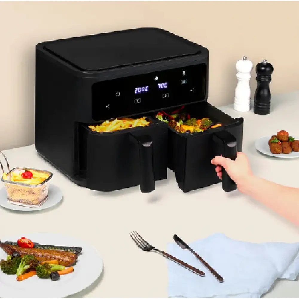 Διπλή Φριτέζα Αέρος Airfryer 9lt 2x4,5lt FRY900 H.Koenig