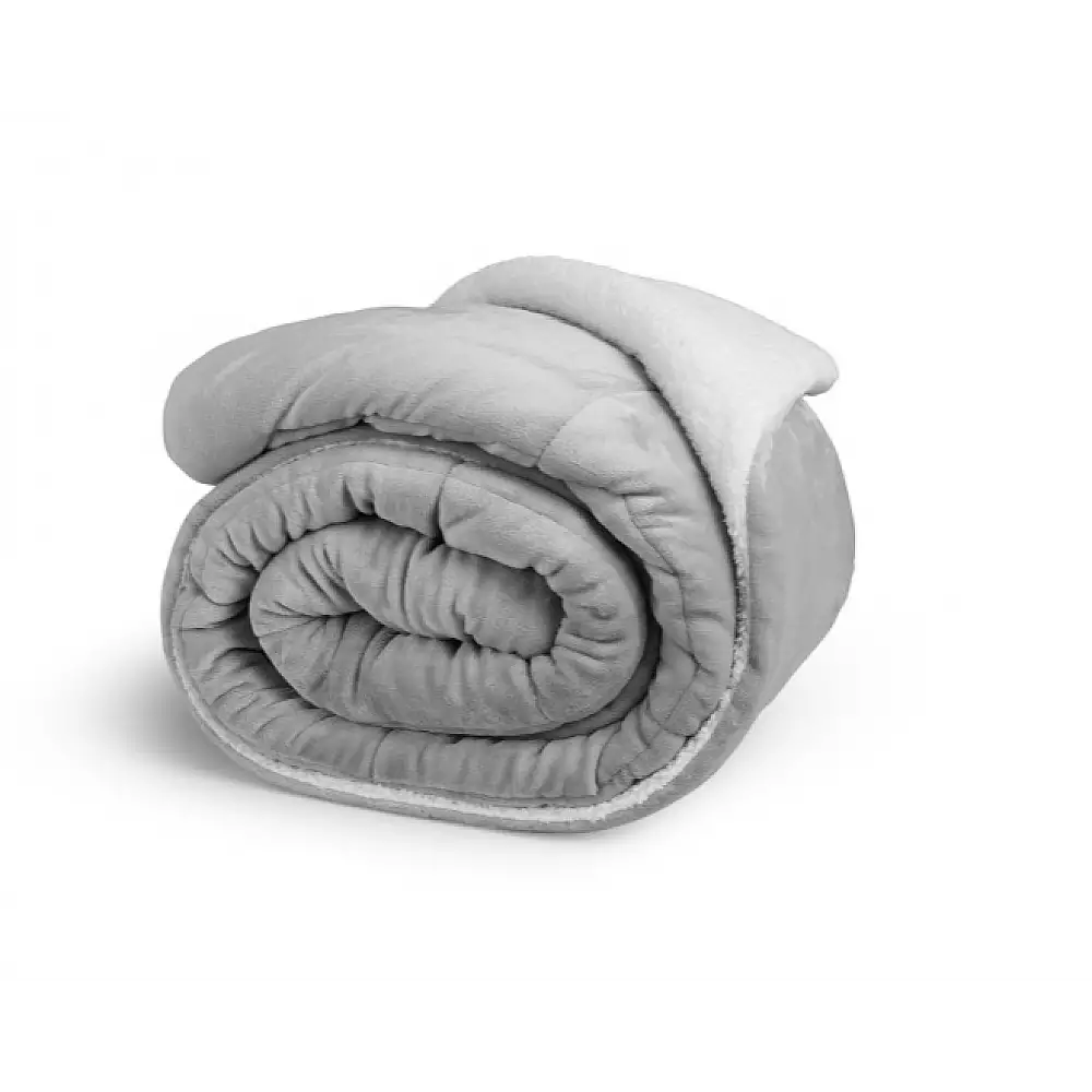 Πολυτελής Κουβέρτα Διπλής Όψης Sherpa  240 x 200 cm Ανοιχτό Γκρι 8720604888348 SleepMed