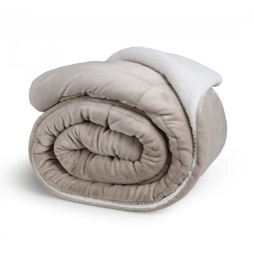 Πολυτελής Κουβέρτα Διπλής Όψης Sherpa  140 x 200 cm Taupe 8720604888348 SleepMed