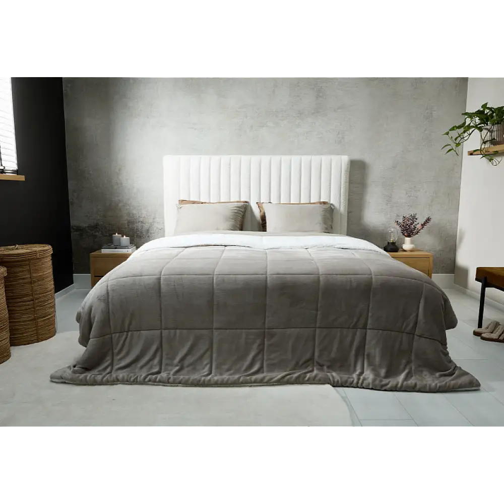 Πολυτελής Κουβέρτα Διπλής Όψης Sherpa  200 x 200 cm Taupe 8720604888287 SleepMed