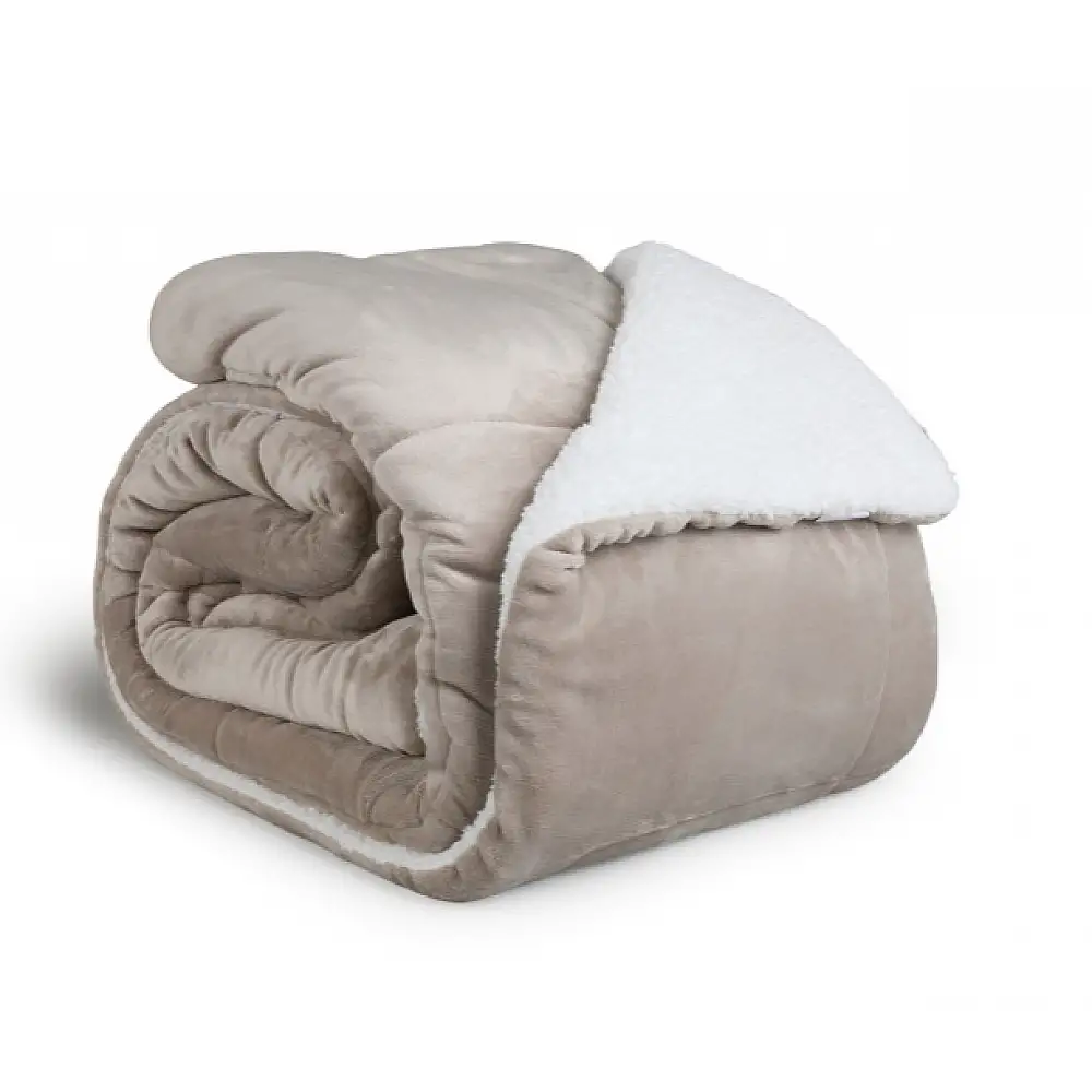 Πολυτελής Κουβέρτα Διπλής Όψης Sherpa  240 x 200 cm Taupe 8720604888324 SleepMed
