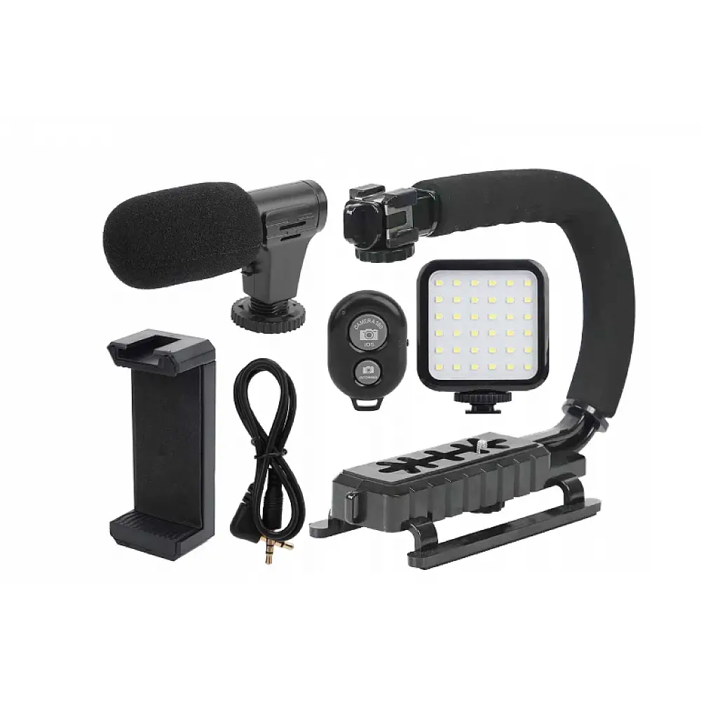 Vlogging Kit - Πλήρες Σετ Δημιουργίας Περιεχομένου Τρίποδο ,Λάμπα LED , Μικρόφωνο και Τηλεχειριστήριο   5907451365052 Verk Group