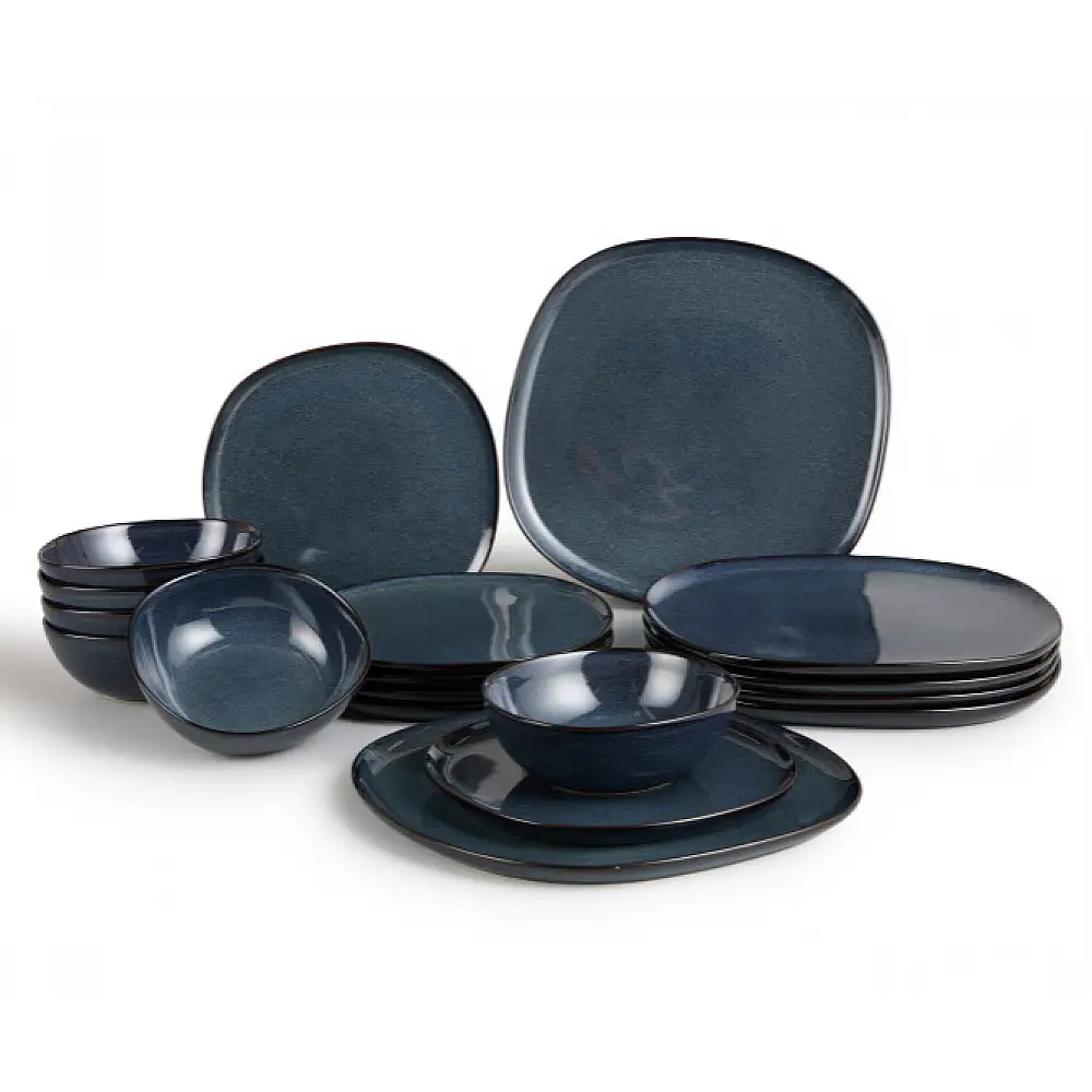 Σετ πιάτων Lott 18 τεμαχίων - Σκούρο Μπλε 8720604887259 Lifa-Living