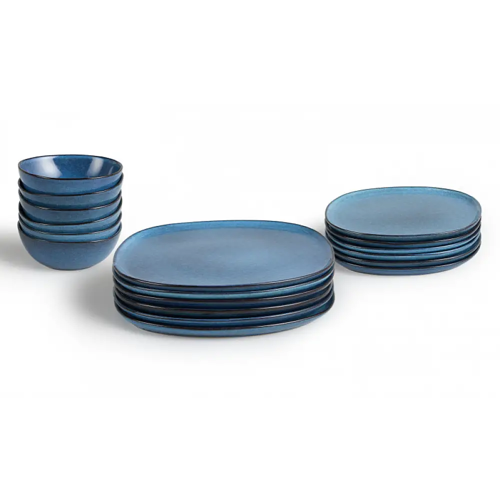 Σετ πιάτων Lott 18 τεμαχίων - Ανοιχτό Μπλε 8720604887266 Lifa-Living